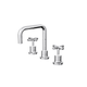 LINSOL Tre Cross Handle Basin Set - Chrome