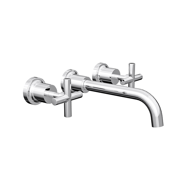Linsol Tre Cross Handle Bath Set - Chrome