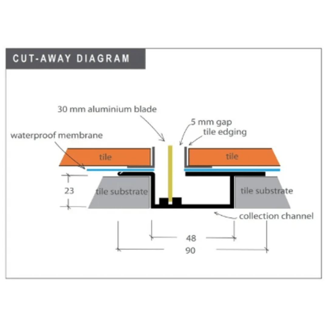 Strip Grate Tile Gap Vl 1200 Aluminium Blade