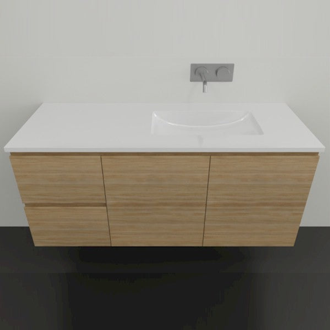 Timberline Nevada Vanity 1200mm Right Bowl Regal Top Wall Hung