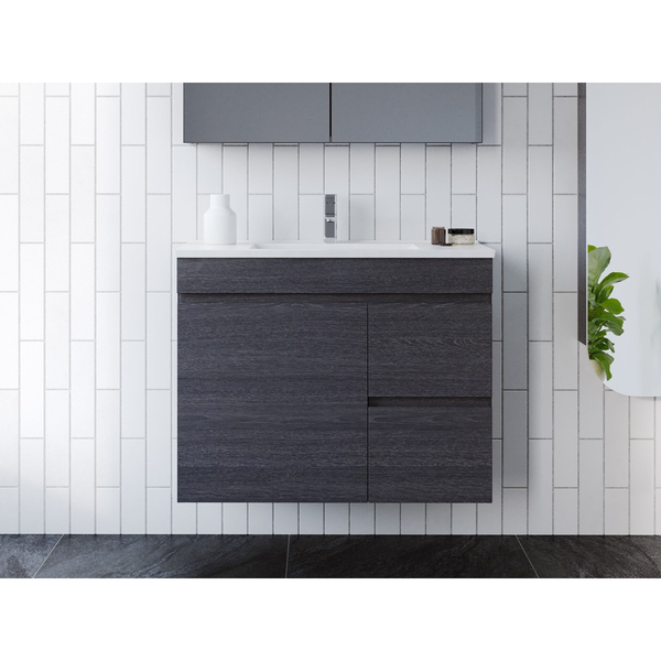 Timberline Carlo Wall Hung Vanity 750mm Regal Top Woodgrain