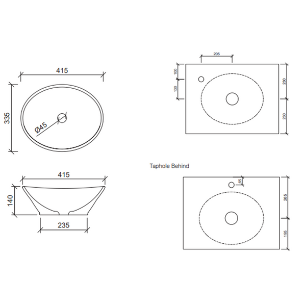 Timberline Elite Ceramic Basin Matte White