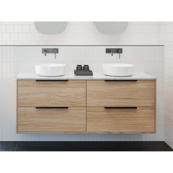Timberline Grange Vanity 1500mm Double Wg Basins Silksurface Ac Top Wall Hung