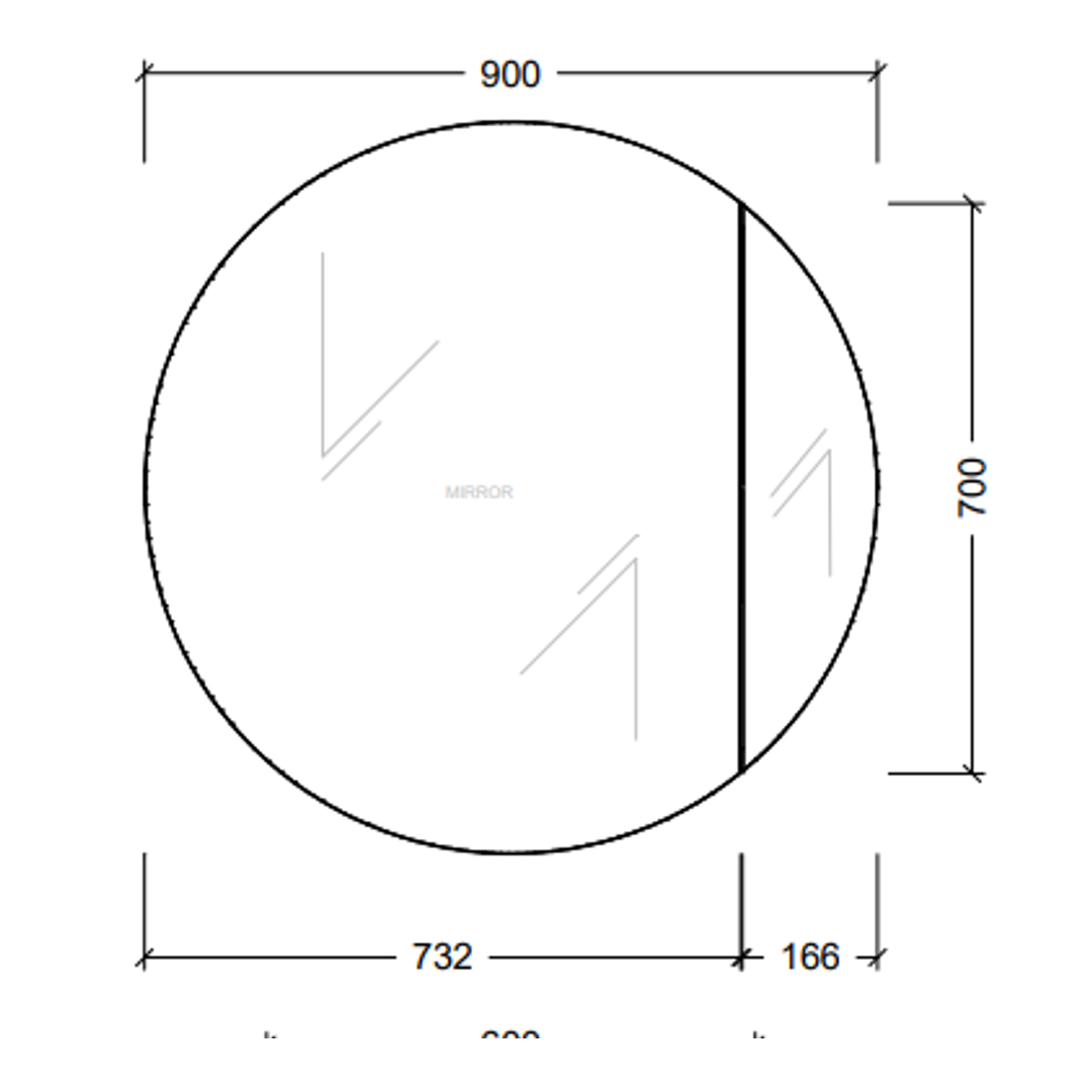 Timberline Havana Shaving Cabinet  900mm