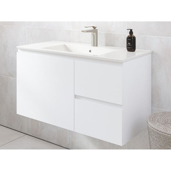 Timberline Nevada Vanity 900mm Wall Hung Alpha Ceramic Top