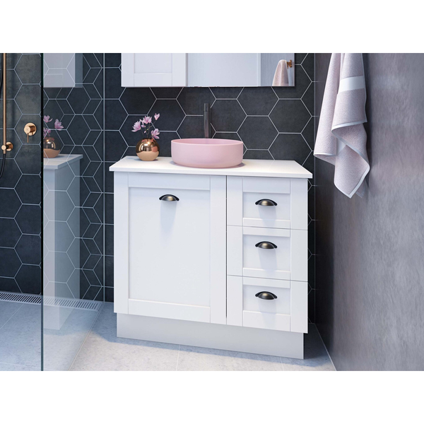 Timberline Victoria 900 Vanity Silk Top Ceramic Basin Floor Standing
