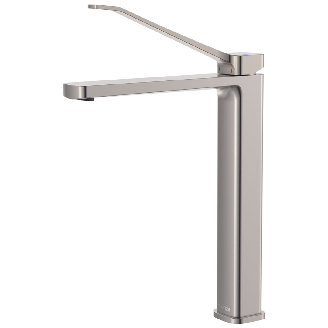 Fienza Tono Care Tall Basin Mixer Brushed Nickel Lf Eco Brass