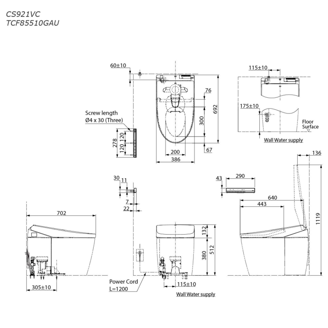 TOTO Neorest AS Washlet Tcf85510Gau#Nw1