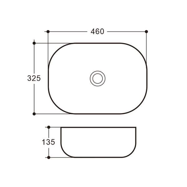 Urbino 460 Slim Basin Matt Grey