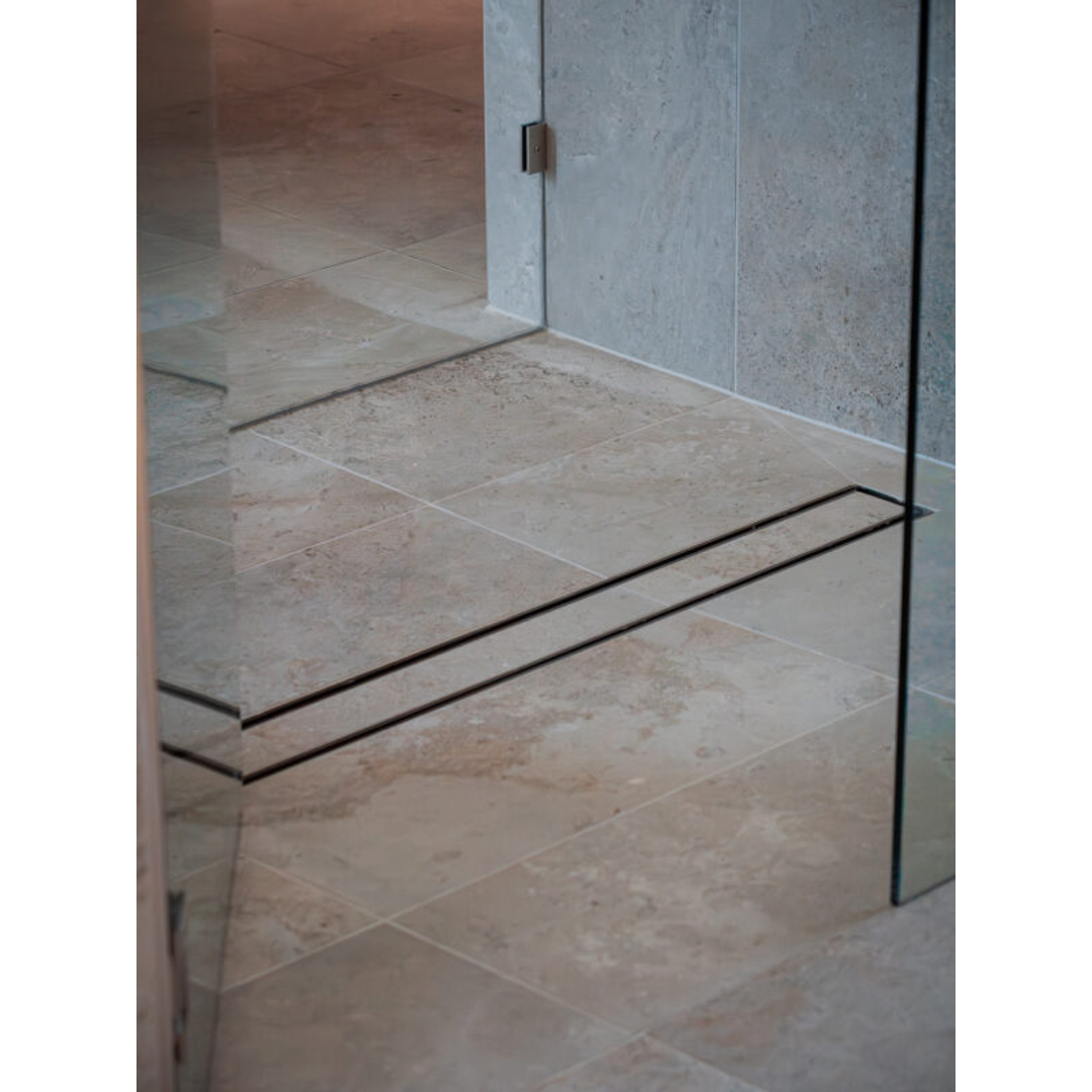 Lauxes Grates Slimline Tile Insert Shower Pack 26 Brushed Nickel 3M