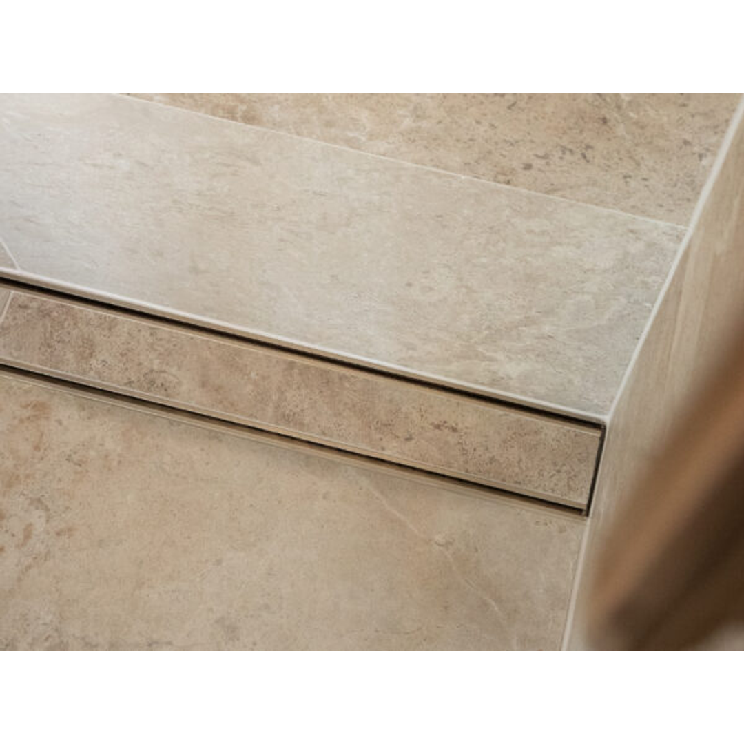 Lauxes Grates Slimline Tile Insert 21 Brushed Nickel 1M