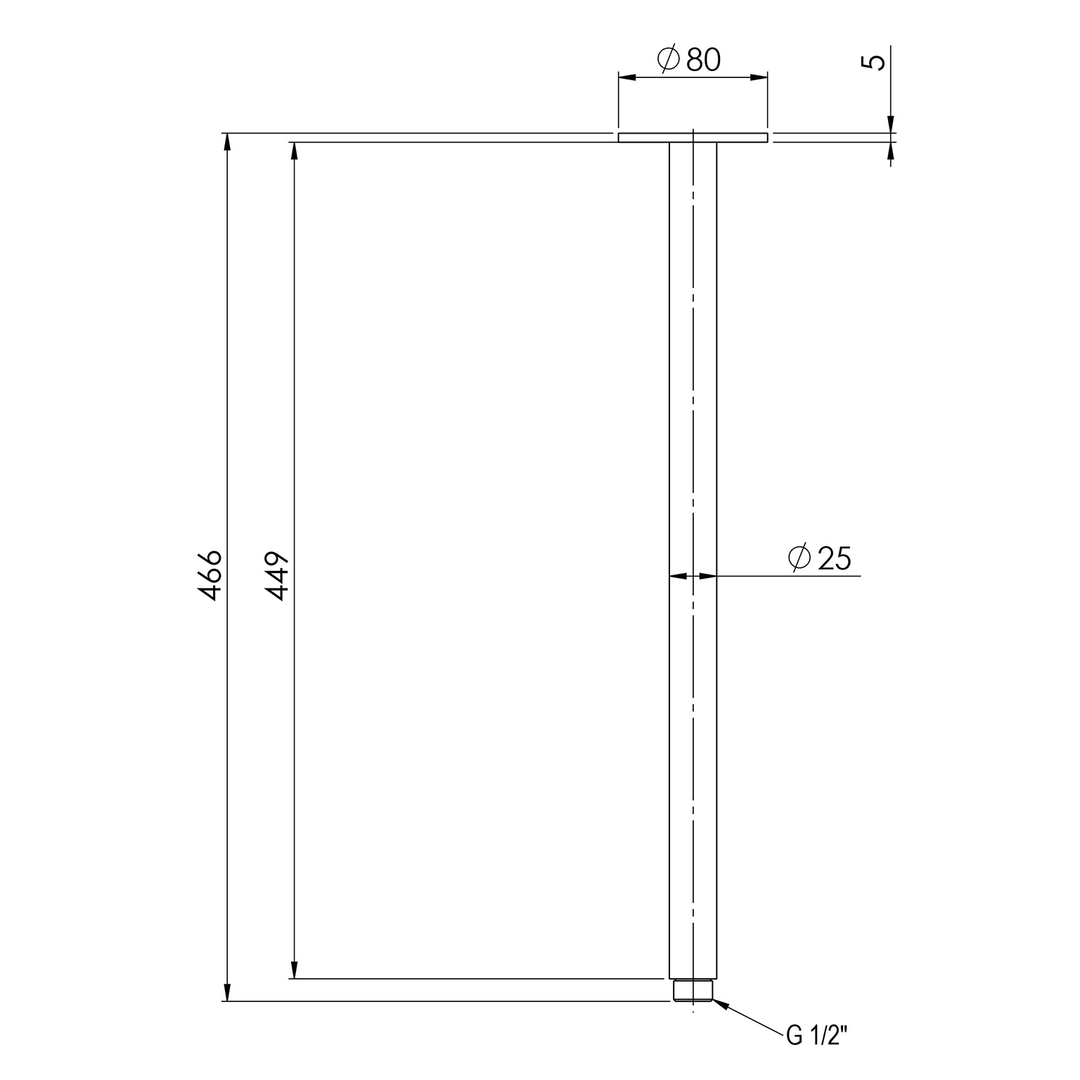 Phoenix Vivid Ceiling Arm 450Mm Brushed Bronze