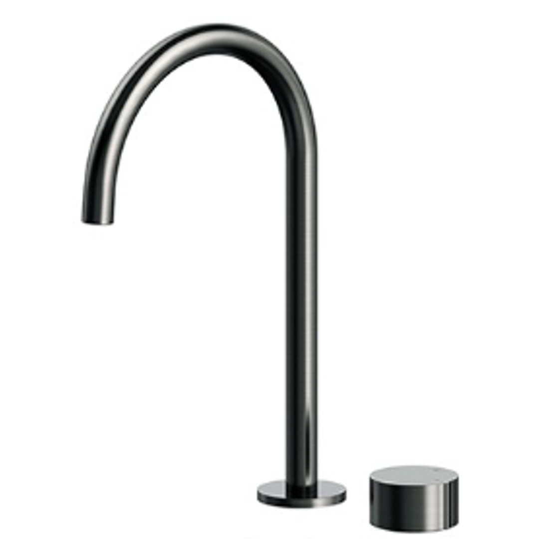 Streamline Venn 2 Hole Fixed Arch Spout Basin Mixer Brushed Gun Metal