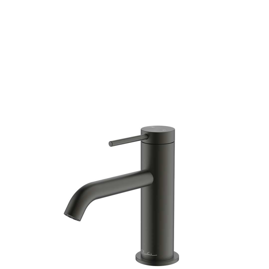 Oliveri VE103505FGM Venice Basin Mixer Curved Gunmetal