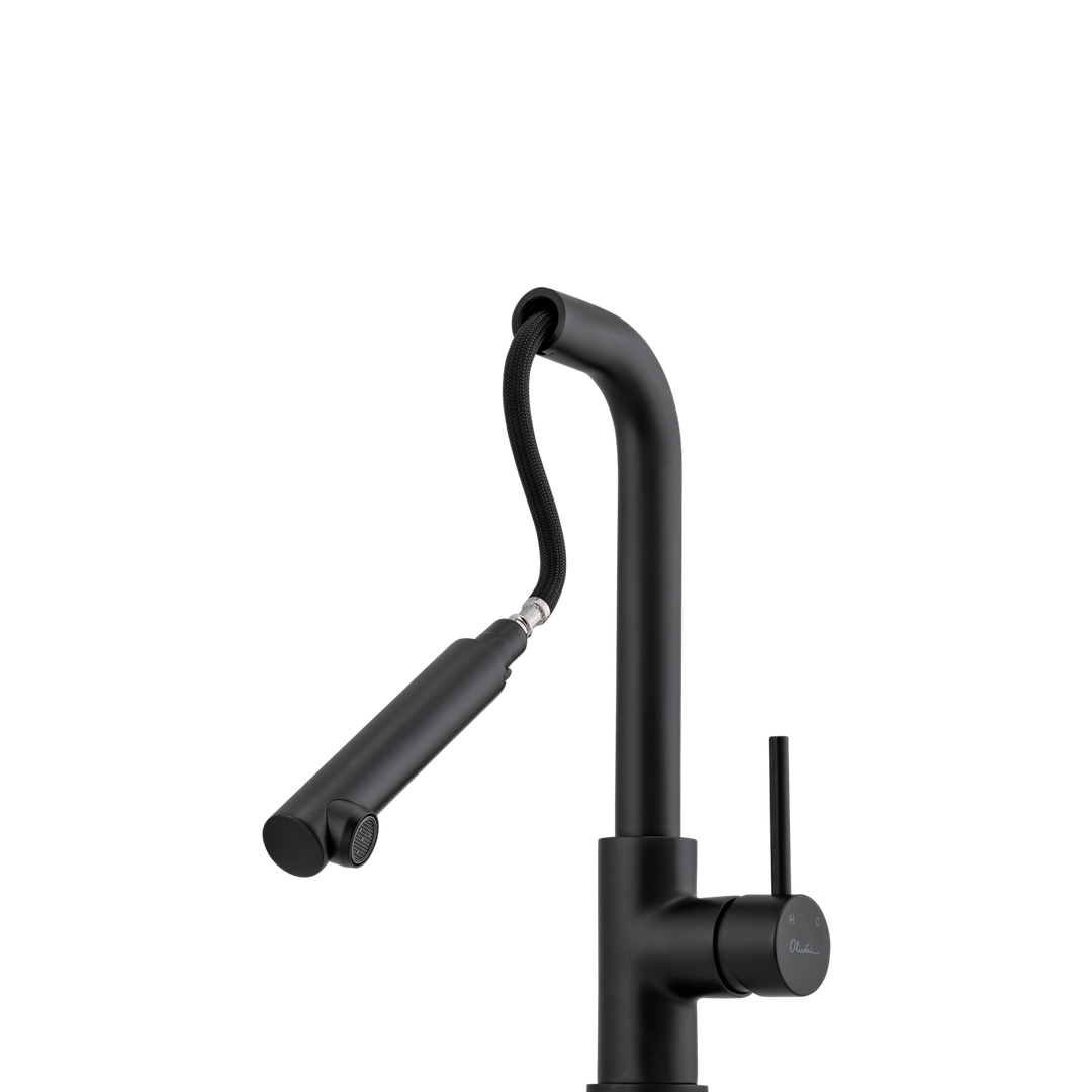 Oliveri VE570FMB-P Venice P-Out R/Angle Mixer Matte Black LEAD FREE