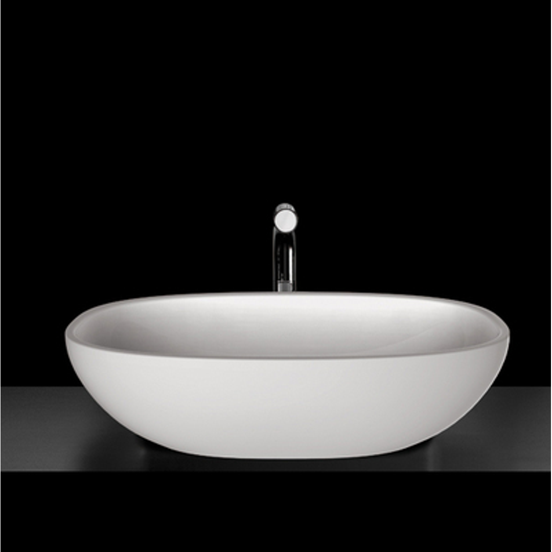 V+A BARCELONA 64 MATTE STONE VESSEL BASIN QUARRYCAST WHITE MATTE