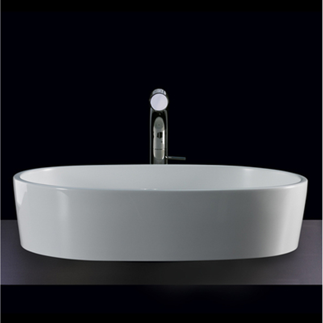 V+A IOS 54 MATTE STONE VESSEL BASIN QUARRYCAST WHITE MATTE