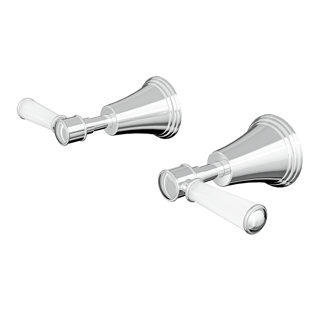 Linsol Vintage Lever Handle Wall Top Assemblies - Chrome