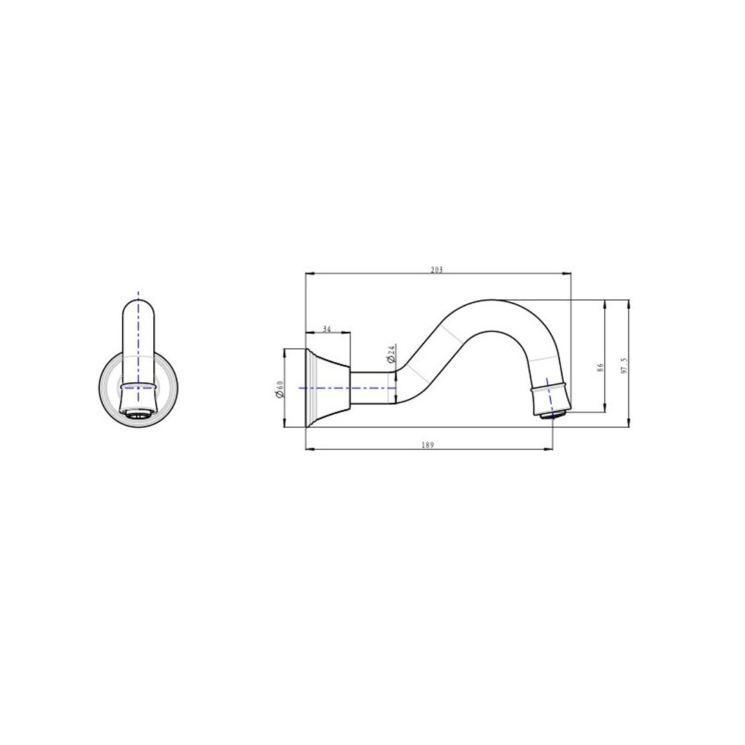 Linsol Vintage Bath Spout Only - Chrome