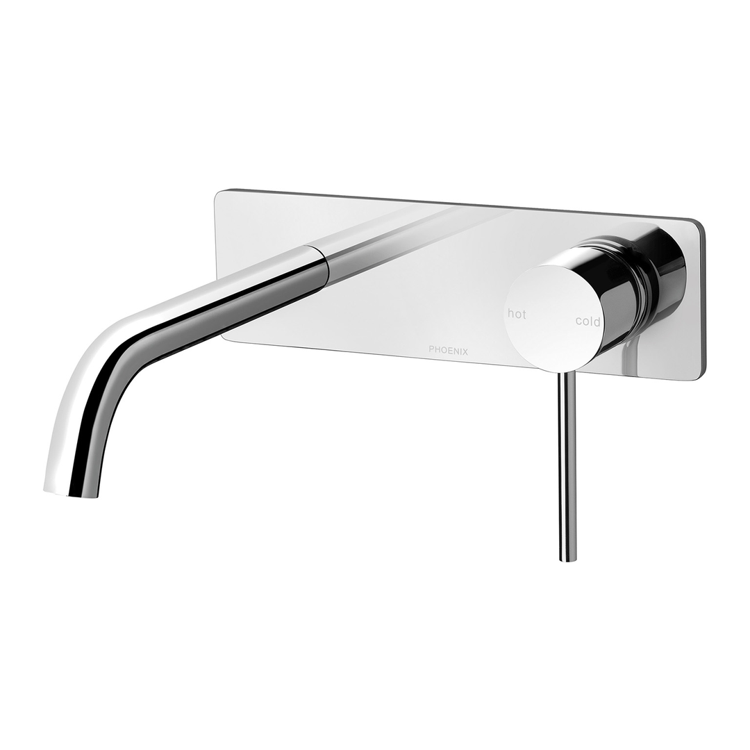 Phoenix Vivid Slimline Switchmix Wall Basin/Bath Mixer Set 180mm Fit-Off Kit - Chrome