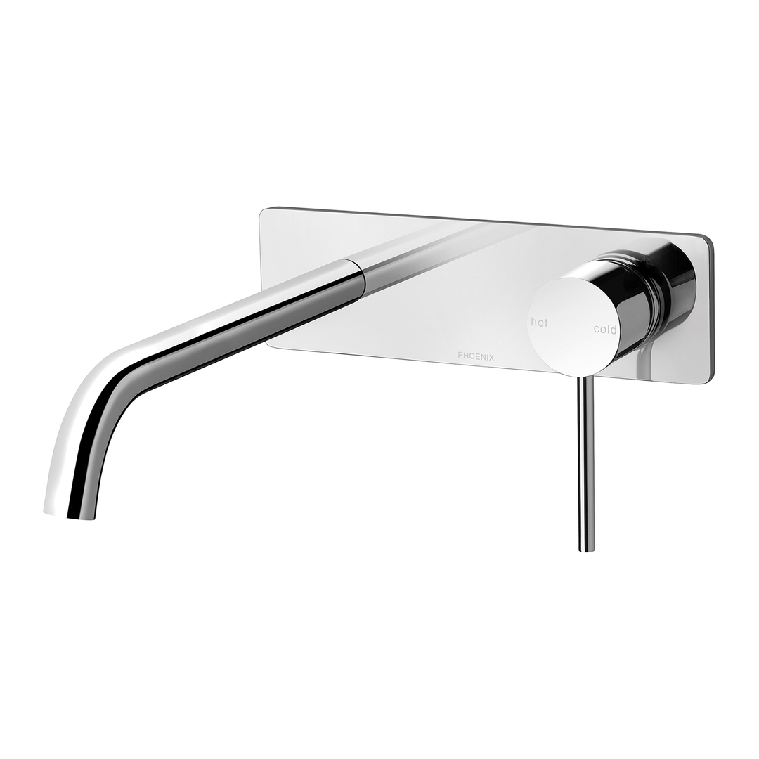 Phoenix Vivid Slimline Switchmix Wall Basin/Bath Mixer Set 230mm Fit-Off Kit - Chrome