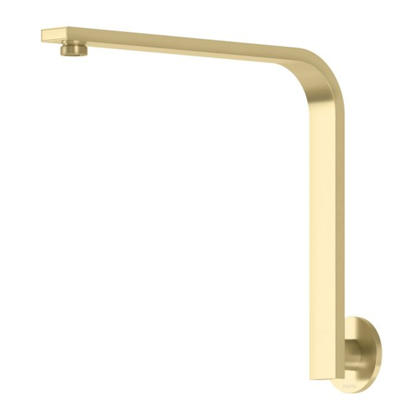 Phoenix Vivid Slimline High-Rise Shower Arm Round Plate  - Brushed Gold
