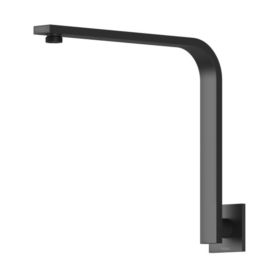 Phoenix Vivid Slimline High-Rise Shower Arm Square Plate Matt Black
