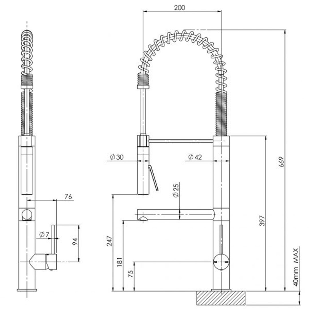 Phoenix Vivid Slimline Multi Function Sink Mixer - Chrome