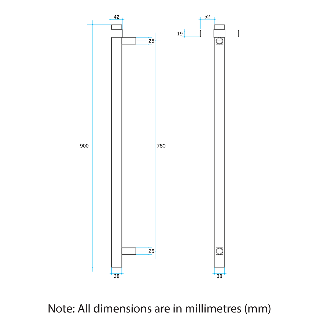 Thermorail STRAIGHT/ ROUND 12V VERTICAL BAR BRUSHED NICKEL