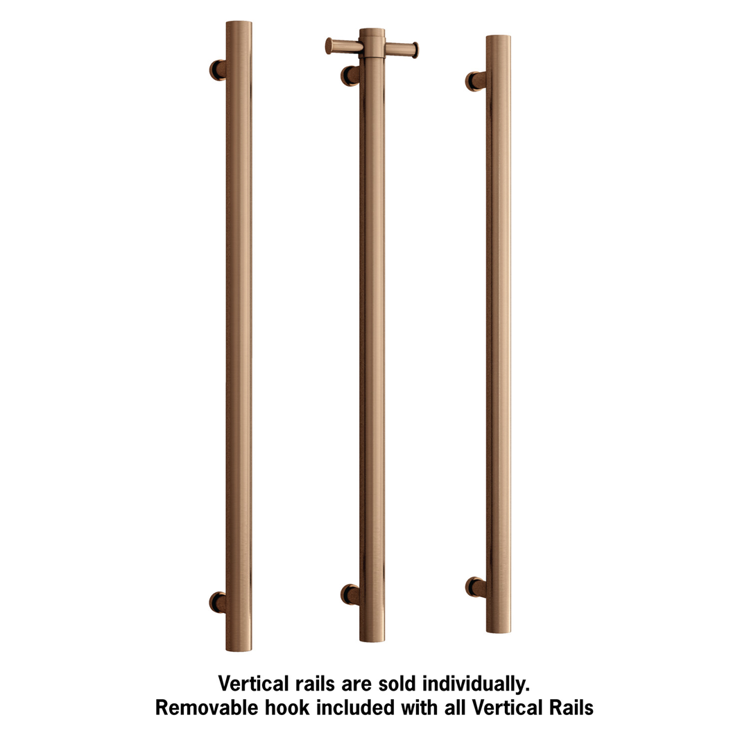 Thermorail Straight/Round 240Volt Vertical Bar 900X142X100Mm 20Watt With Optional Hook Brsh Bronze