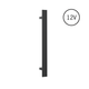 Thermorail Round/Triple Tube 12Volt Vertical Bar 900x75x100mm 39Watts  Matt Black
