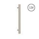 Thermorail Round/Triple Tube 12Volt Vertical Bar 900x75x100mm 27Watts Brushed Nickel