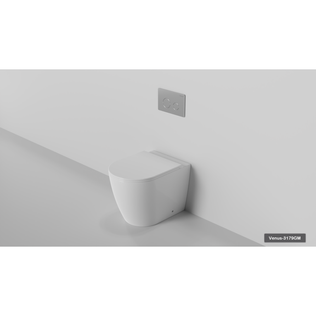Zumi Venus In Wall Toilet Package Square Abs Matt Black Flush Plate 3179Sb