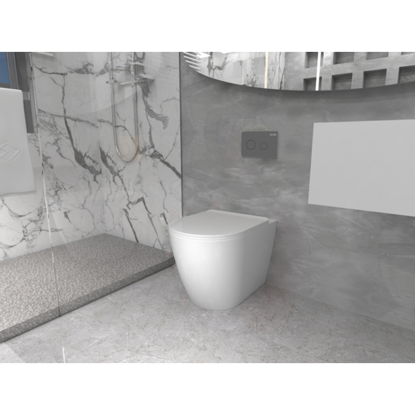 Zumi Venus In Wall Toilet Package Square S/S Matt Black Flush Plate
