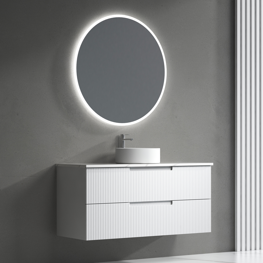 Aulic Verona Mark Ii Wall Hung 1200 Cabinet With Pure White Stone Top With U/M Basin