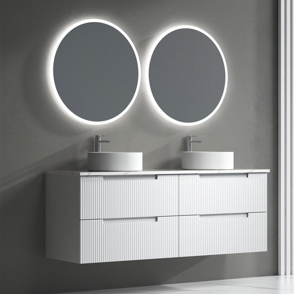 Aulic Verona Mark Ii Wall Hung 1500 Cabinet Dbl Bowl With Palis White Flat Quartz Stone
