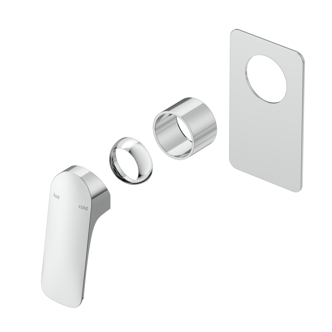 Bella Vista Kaza Shower Mixer Square Plate Trim Kit Only Chrome