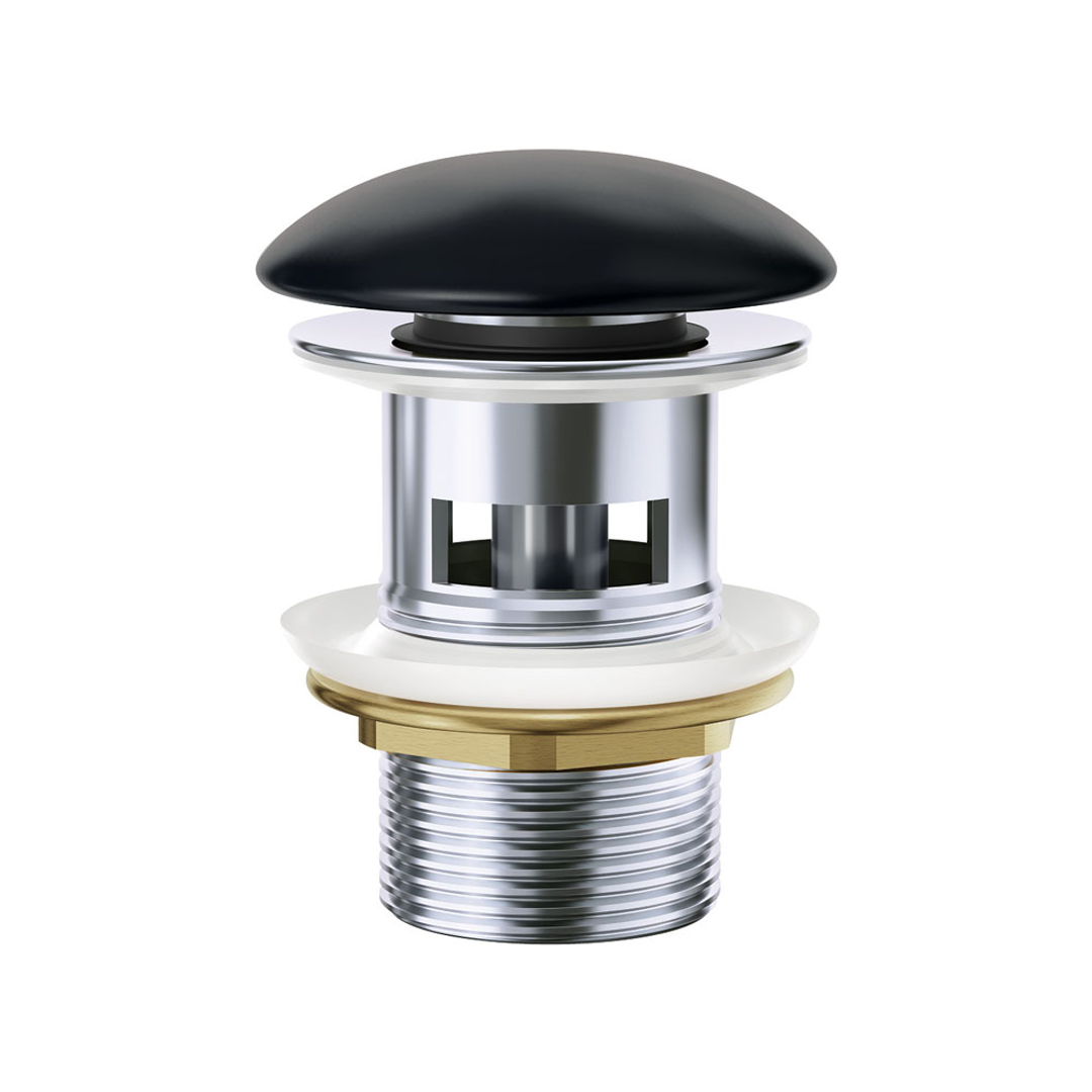 FIENZA DOMED WASTE 32MM WITH OVERFLOW MATTE BLACK WAS58MB