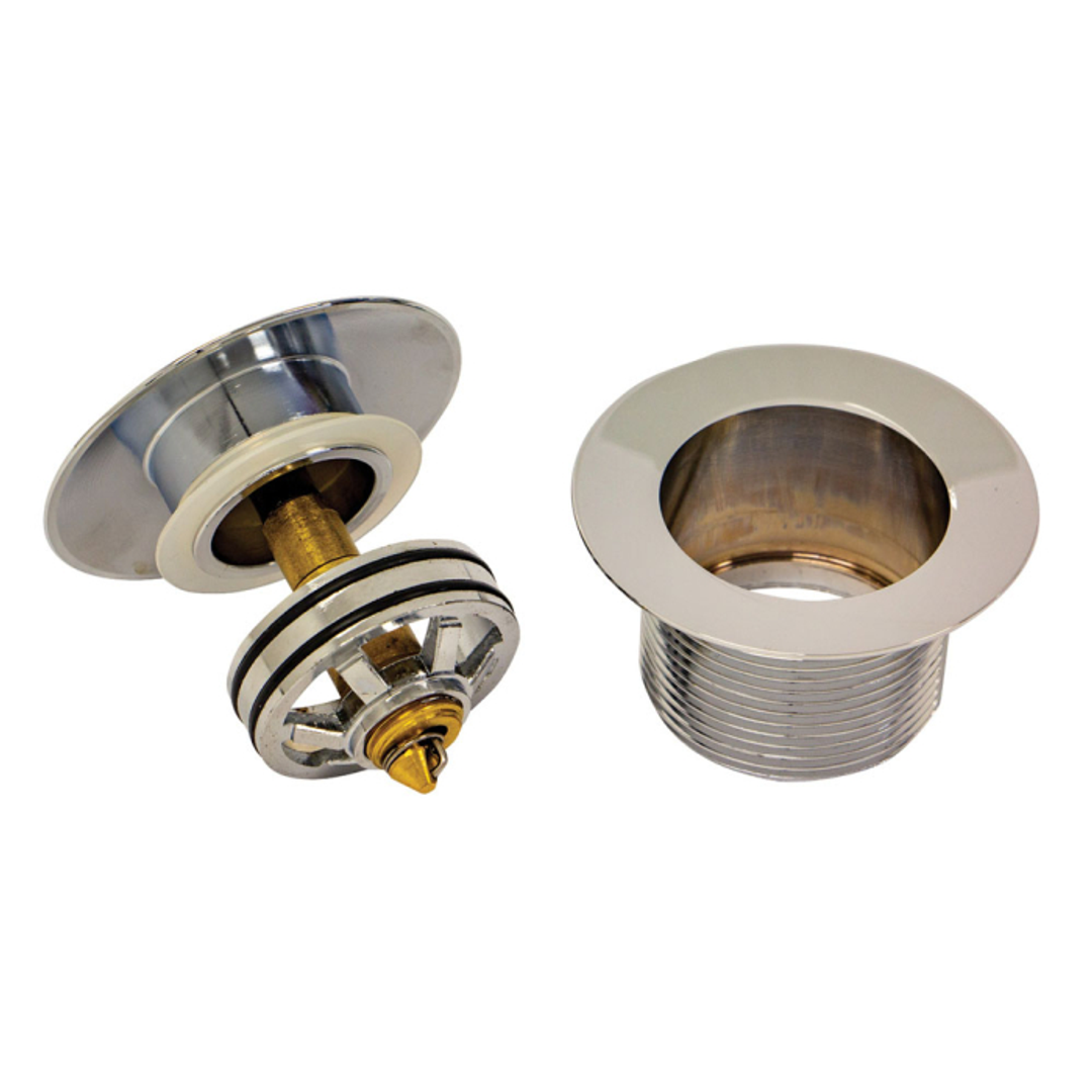 Fienza Universal Pull-Out/Pop-Up Brass Cap Bath Waste with Overflow Urban Brass