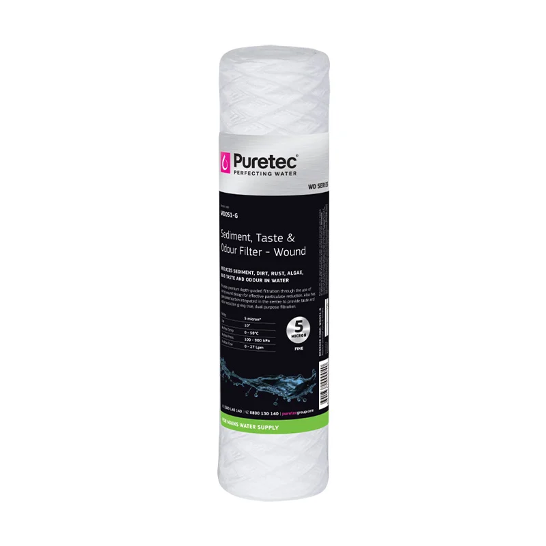 PURETEC WOUND SEDIMENT CARTRIDGE 10' 1UM CARBON WD051-G