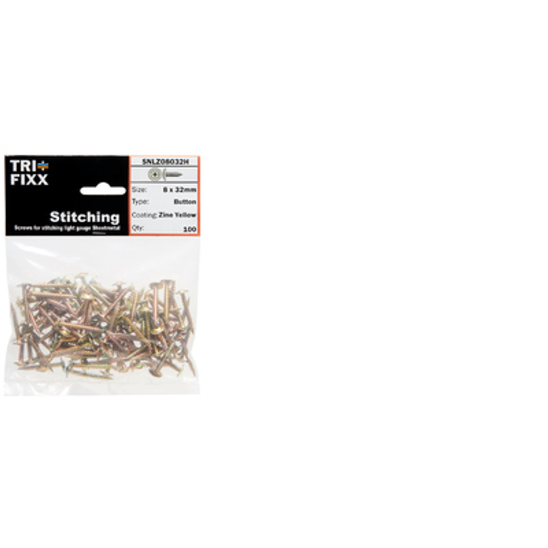 Button Head Needle Point Screw 8# X 15Mm (100) Hang Pack