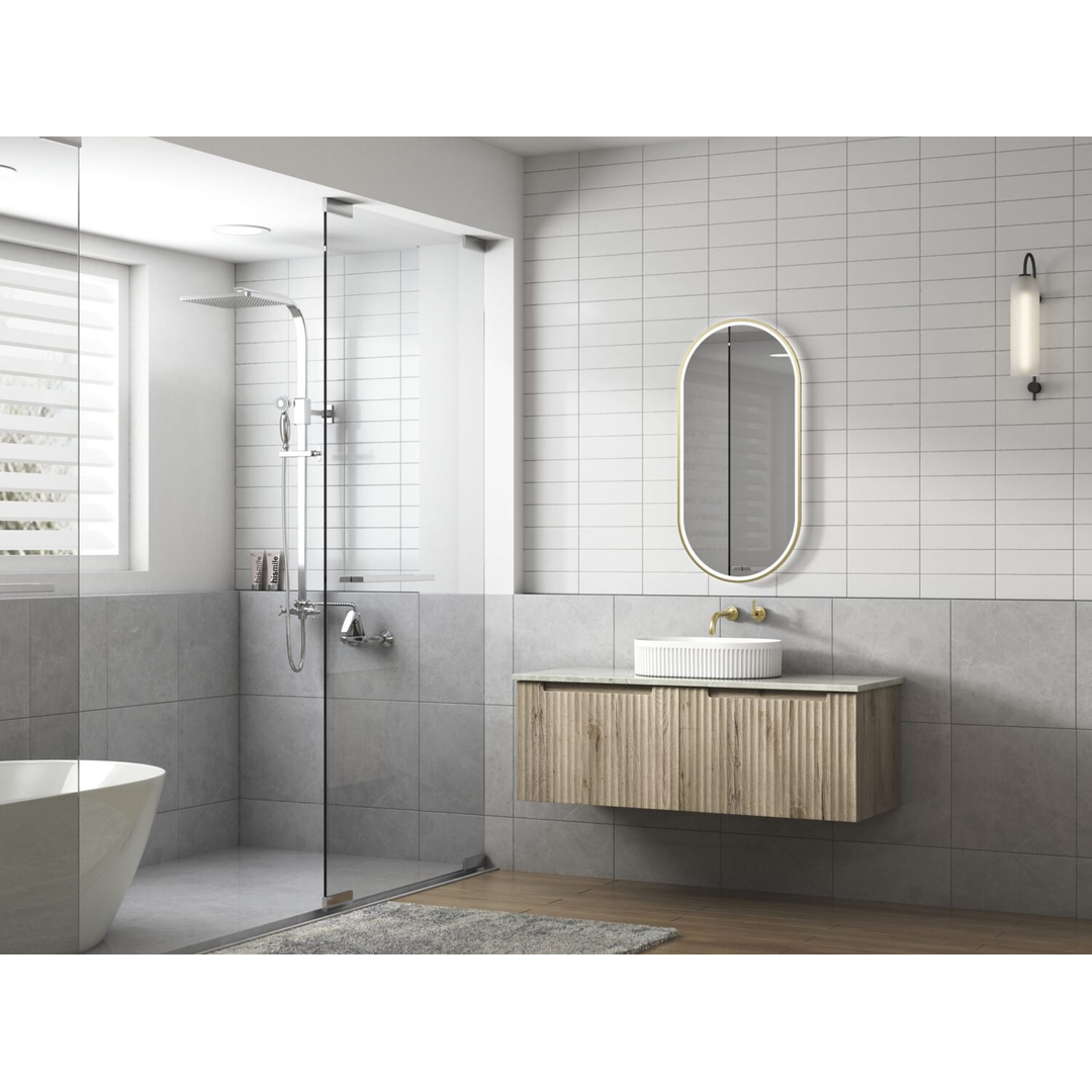 Aulic Cadel Gloss White Pill Above Counter Basin With V Groove Surface 500X320X120Mm