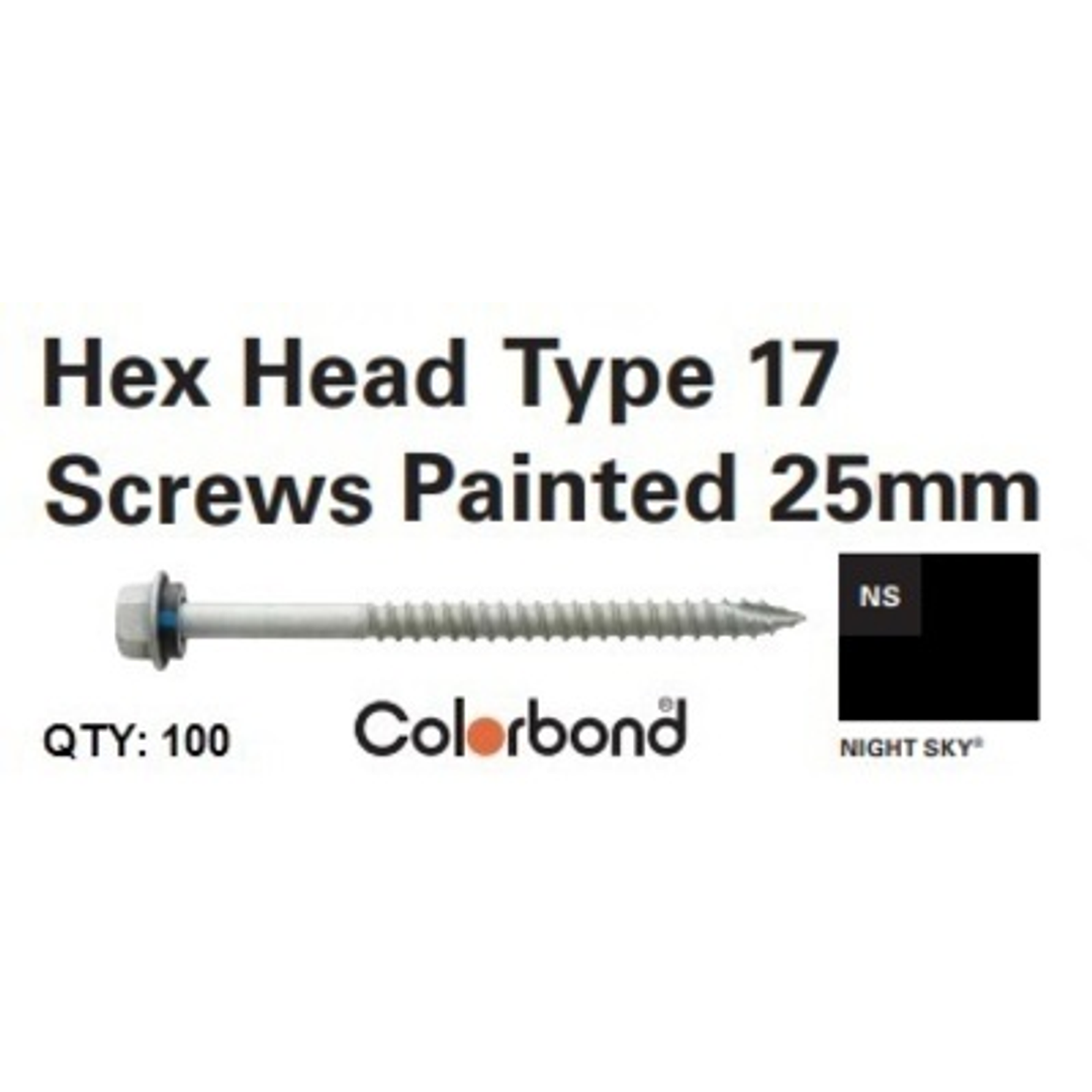 Hex Head Wood #17 Screw With Neo 12#X25 (100) Night Sky     (Eb)
