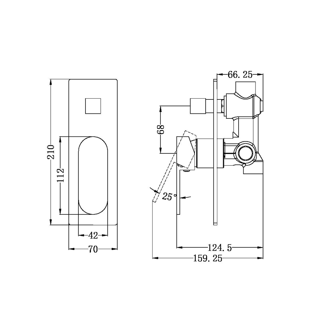 Nero Ecco Shower Mixer With Divertor - Chrome