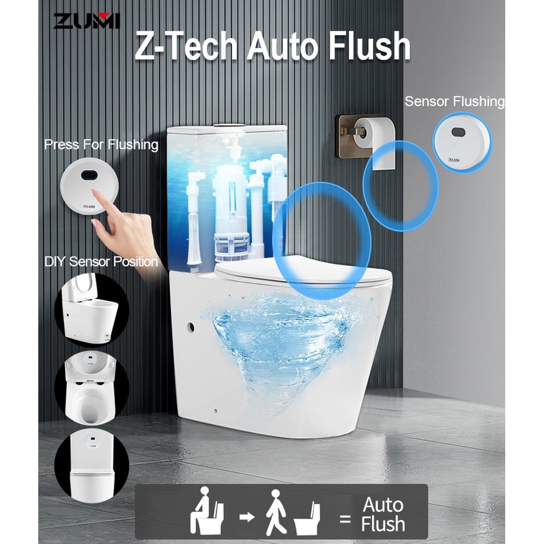 Zumi Z-Tech Auto Flush System Suit Wall Faced Toilet Suite