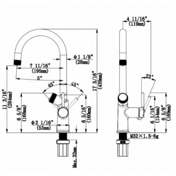 Zumi Springwhat 6 In 1 Blue And Red Tap Brushed Bronze