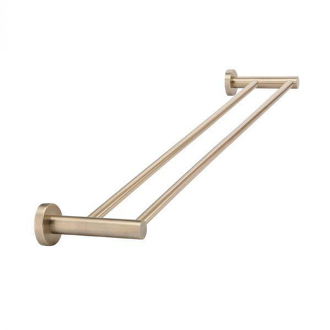 Meir Round Double Champagne Towel Rail 600mm