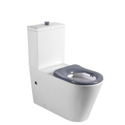 Ect Global Extracare Wall Faced Toilet Suite Inclduing Grey Seat And Button