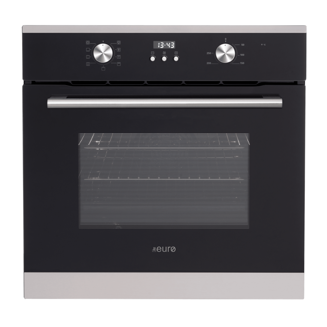 Euro 60Cm Fan Forced M/Function Oven + Clock