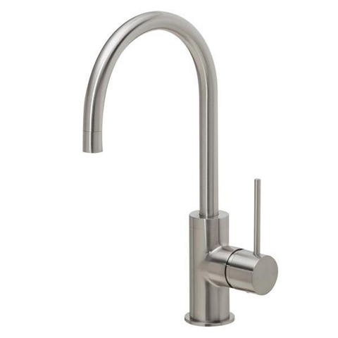 Phoenix Vivid Slimline Side Lever Sink Mixer 160mm Gooseneck-Brushed Nickel